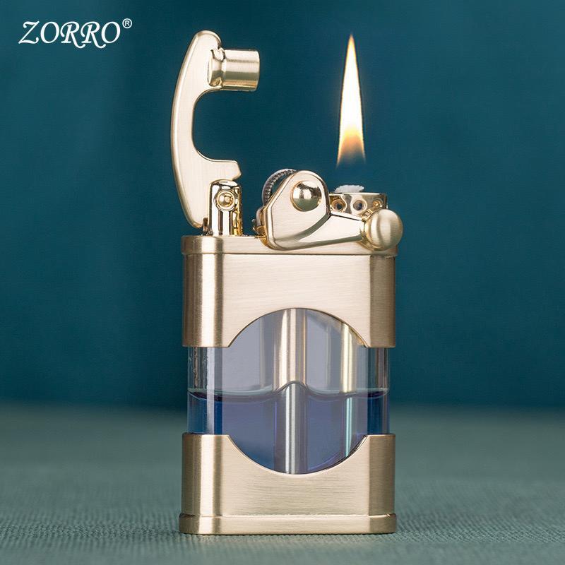 Mancis Korek Api Klasik Zorro Seri 660 Transparant Sumbu Minyak Vintage Oil Lighter Giftbox