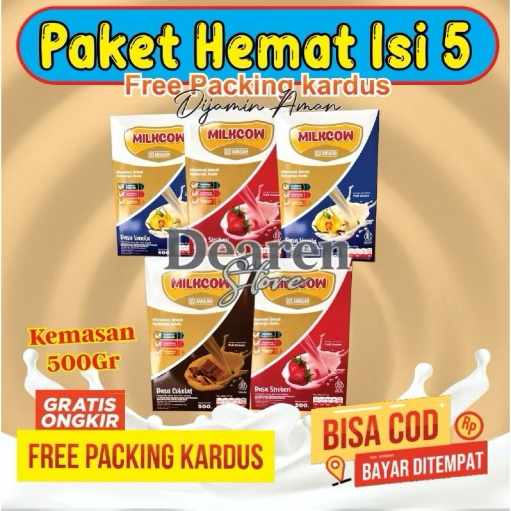 

MILKCOW Susu paket Hemat isi 5 Box . susu penggemuk penambah berat badan anak maupun dewasa