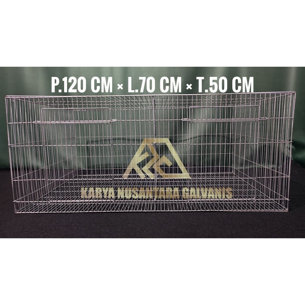 KANDANG BOX GALVANIS P.120 CM × L.70 CM × T.50 CM KELINCI DOC AYAM DOD BEBEK BURUNG DARA