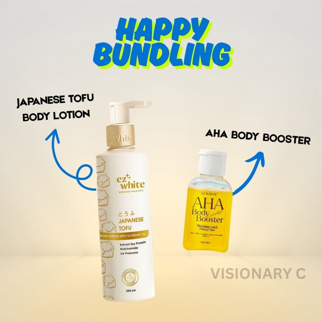 EZ WHITE Handbody Lotion Tofu + AHA Body Booster