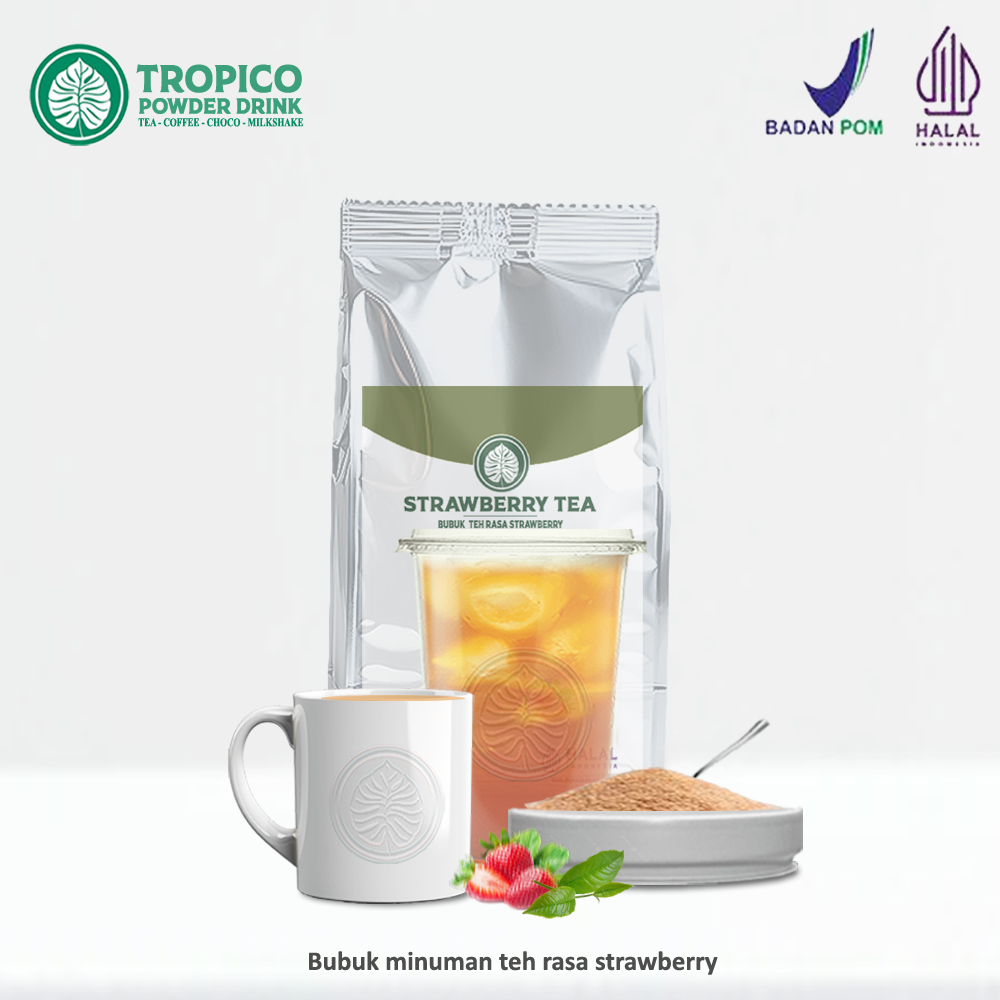 

bubuk Minuman Teh Strawberry - Strawberry Tea Powder - Tropico Powder Drink