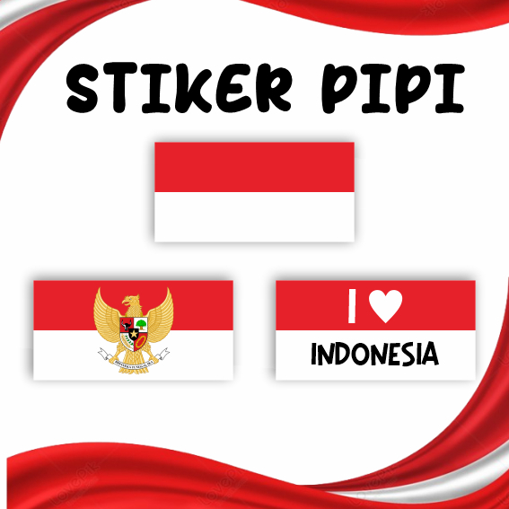 

Isi 20pcs !!! Stiker tempelan pipi bendera Indonesia Merah Putih HUT RI 80