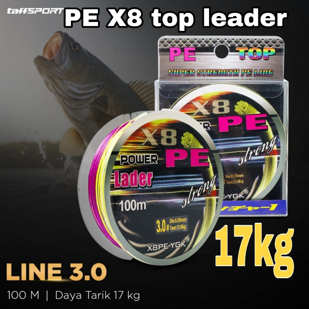 senar pe X8 TOP leader 100meter kuat halus cocock buat casting senar pe x8 multicolor senar pe x12 s