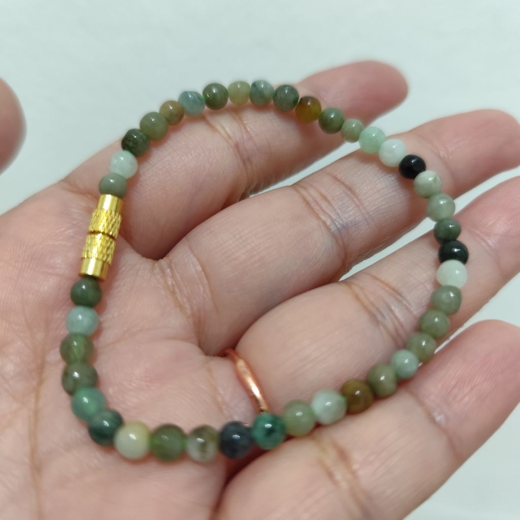 Natural Jade Burma Bracelet Candy Color Gelang Giok Asli Burma Kecil Warna Warni