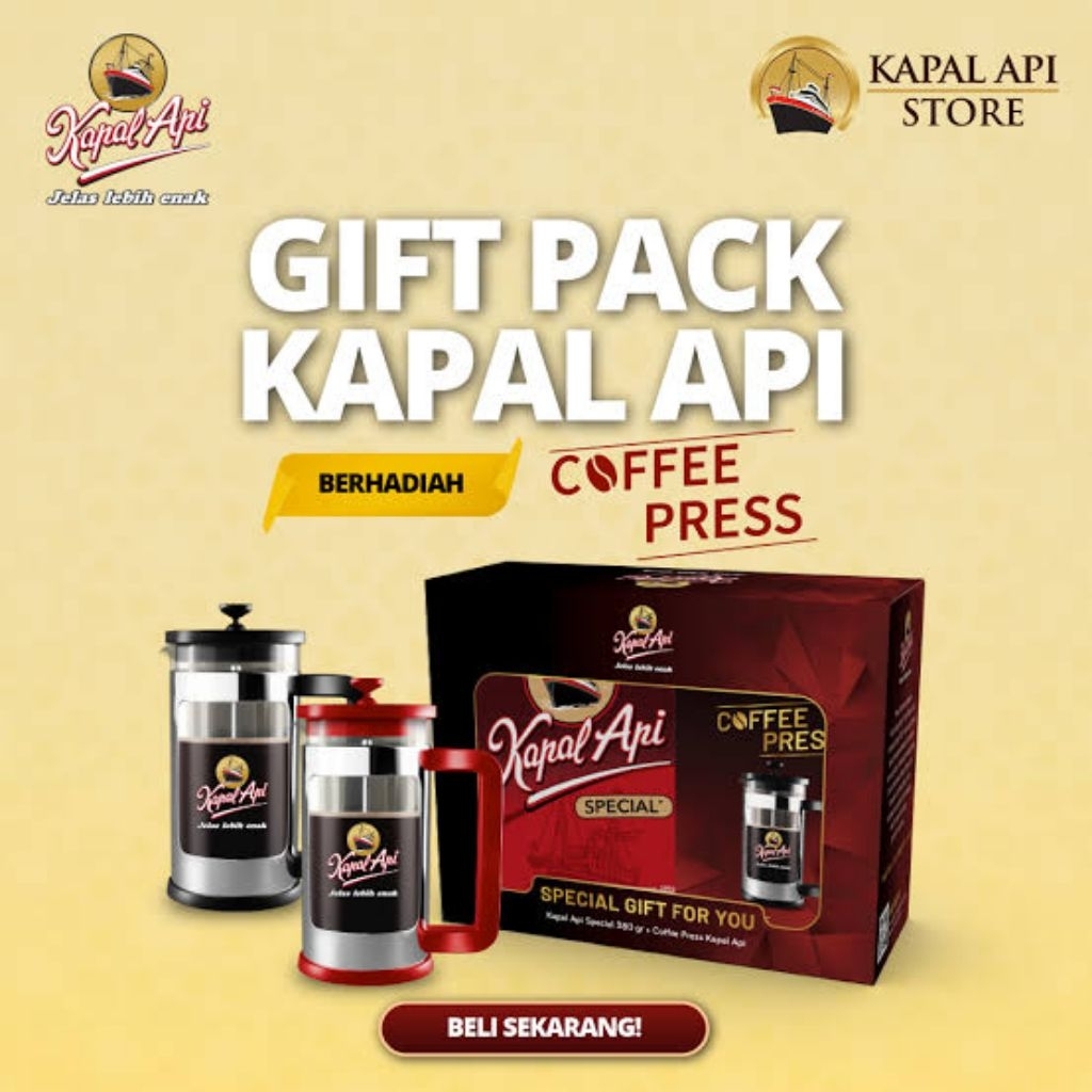 

Kopi Kapal Api Special 350gr Free Coffee Press Gift Set Limited Edition Hampers Parcel Tahun Baru THR Ramadhan Lebaran idul Fitri