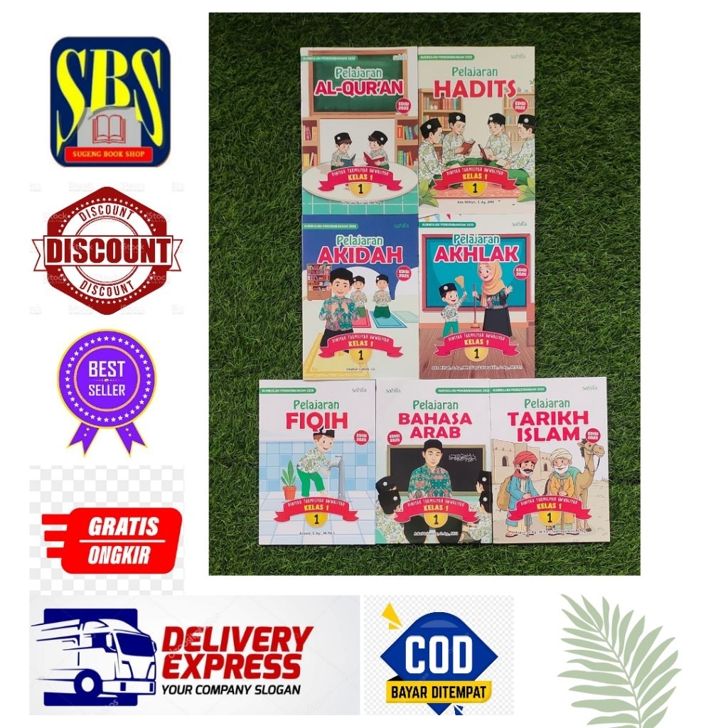 Buku MDTA Satu PAKET 7 MAPEL Untuk  Kelas 1 Kurikulum 2020 EDISI 2025 Penerbit SAHIFA