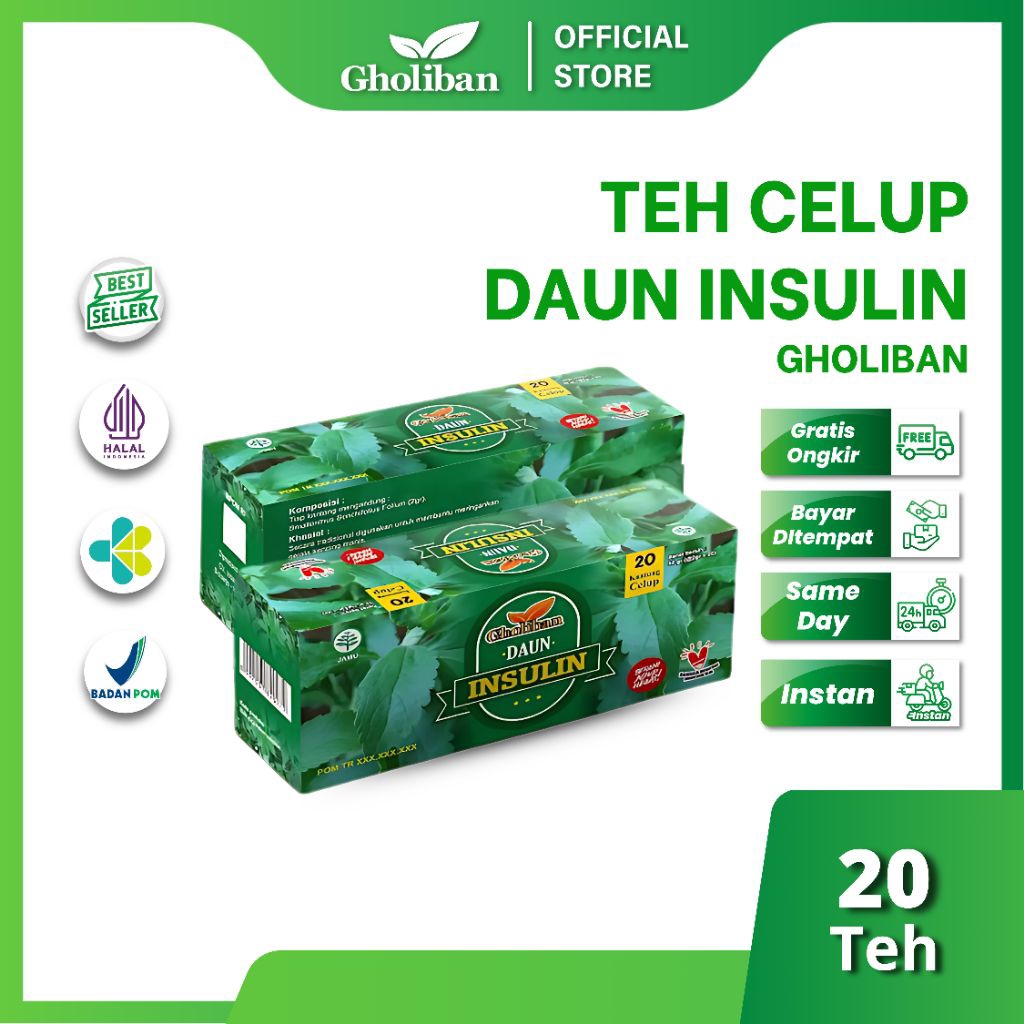 

Gholiban Teh Daun Insulin 20 Teh Herbal Alami Menormalkan Gula Darah