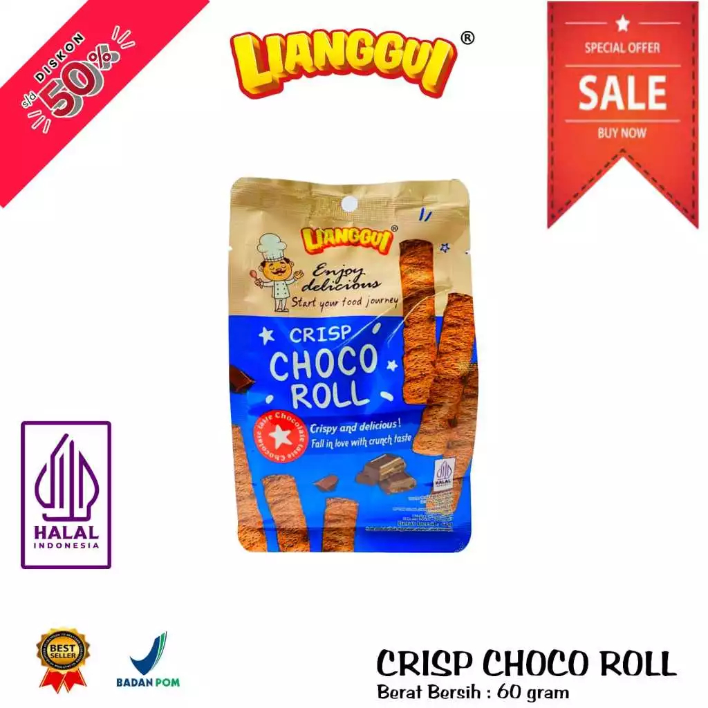 

[ LIANGGUI ] WAFER COKELAT ROLL I CRISP CHOCO ROLL | COKLAT | CRISP COCONUT ROLL | VIRAL | WAFER ROLL