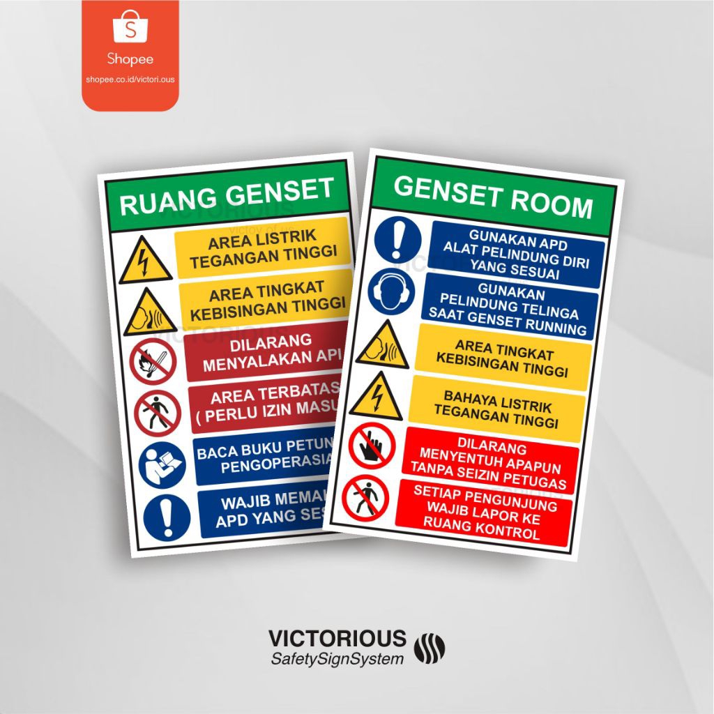 

Sticker Safety K3 Alat Pelindung Diri Ruang Genset | Genset Room