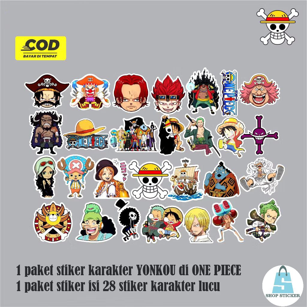

Stiker Anime ONE PIECE bahn Vinyl Waterproof Dekorasi Laptop Handphone DIY