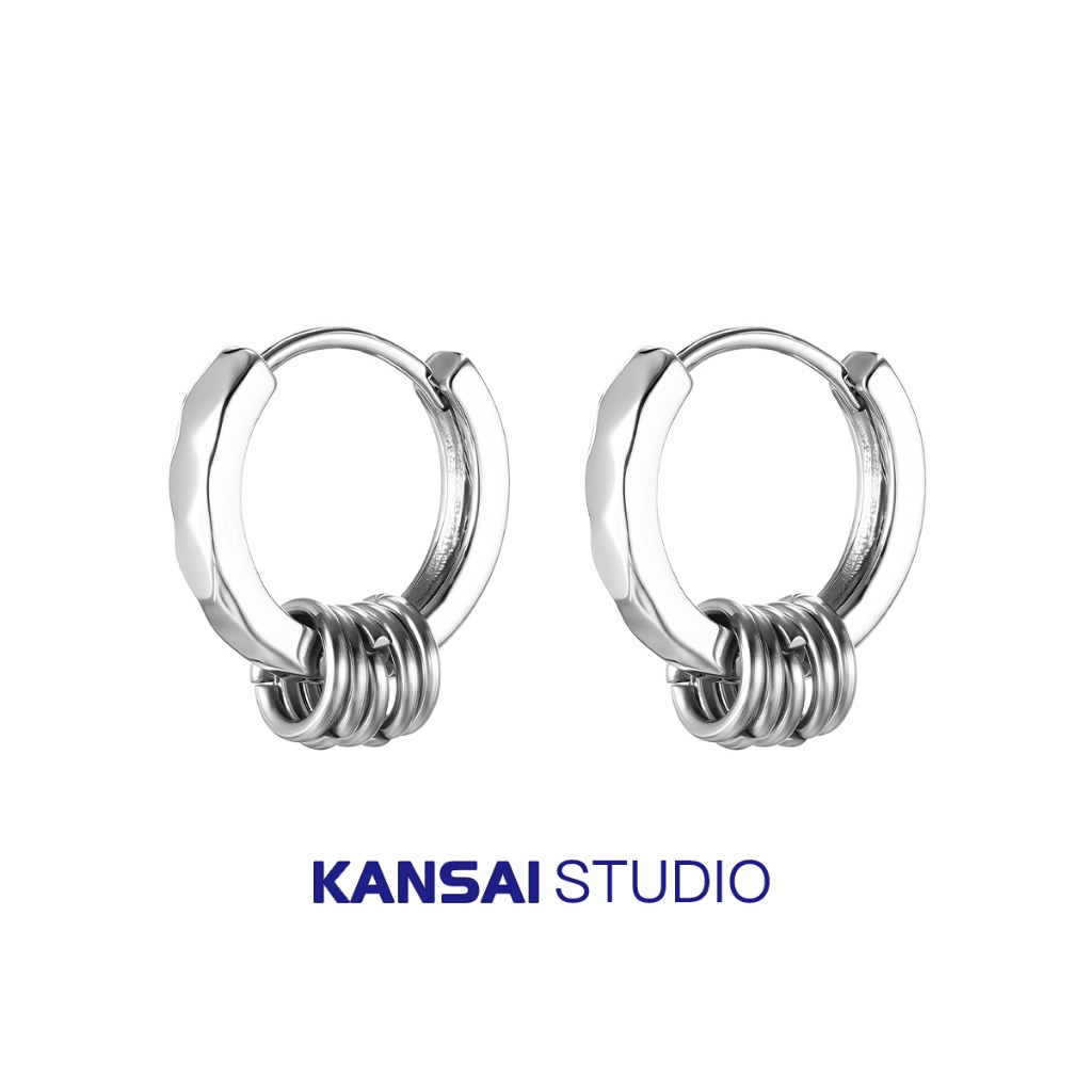 KANSAI Anting Bulat Kecil Bergaya Hip-hop Untuk Pria Dan Wanita