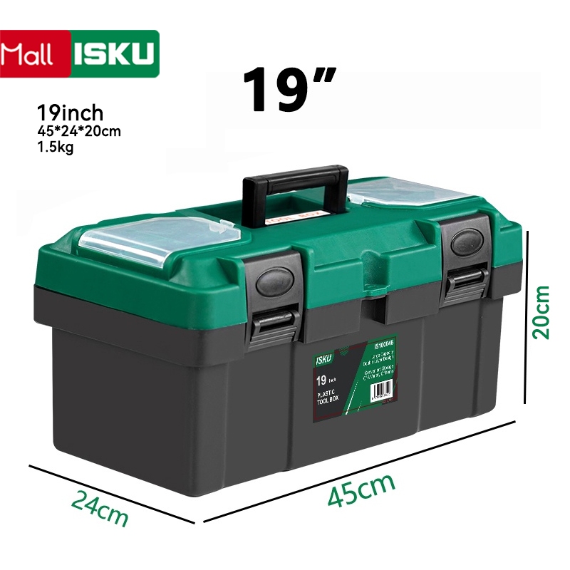 ISKU Tool Box Besar 19 Inch Ukuran  45 x 24 x 20 cmBahan PP Kotak Perkakas/Tool Boxes