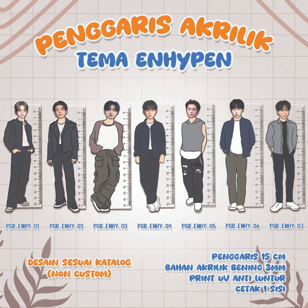 

PENGGARIS KPOP - PENGGARIS AKRILIK TEMA KPOP - Group ENHYPEN - kode PGR_ENHY
