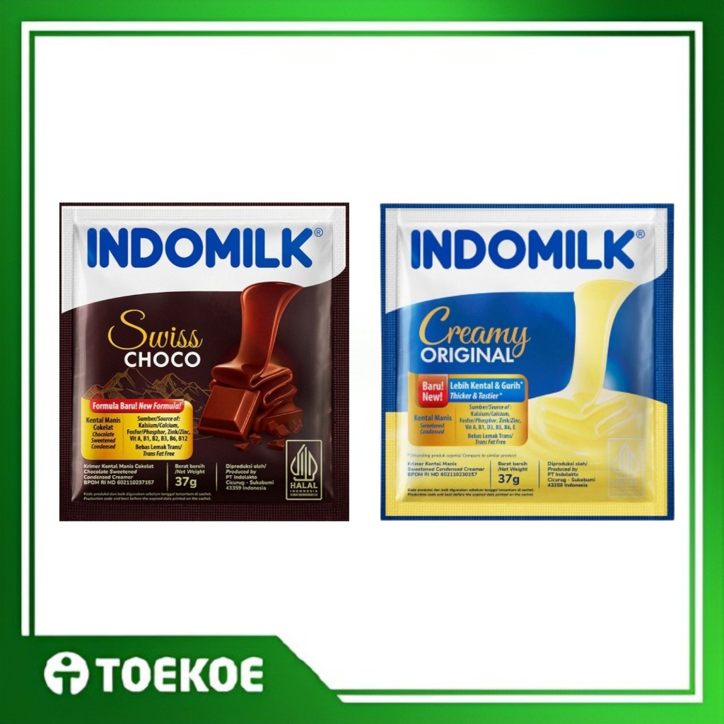 

TOEKOE Indomilk Krimer Kental Manis 6 x 37GR Putih Swiss Choco