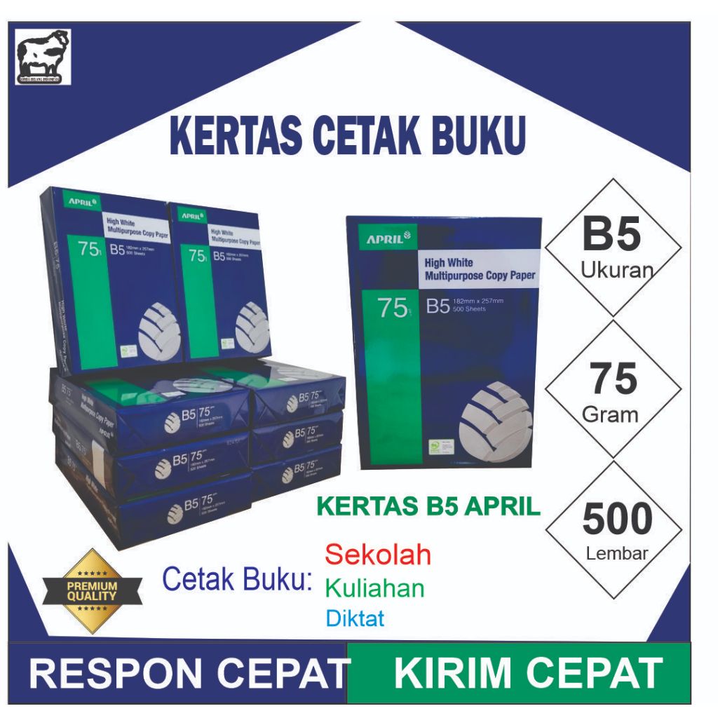 

Kertas Cetak Buku, Kertas B5 75 April 1 Rim Kertas Print/Fotocopy Buku Sekolah, Kuliah, Diktat