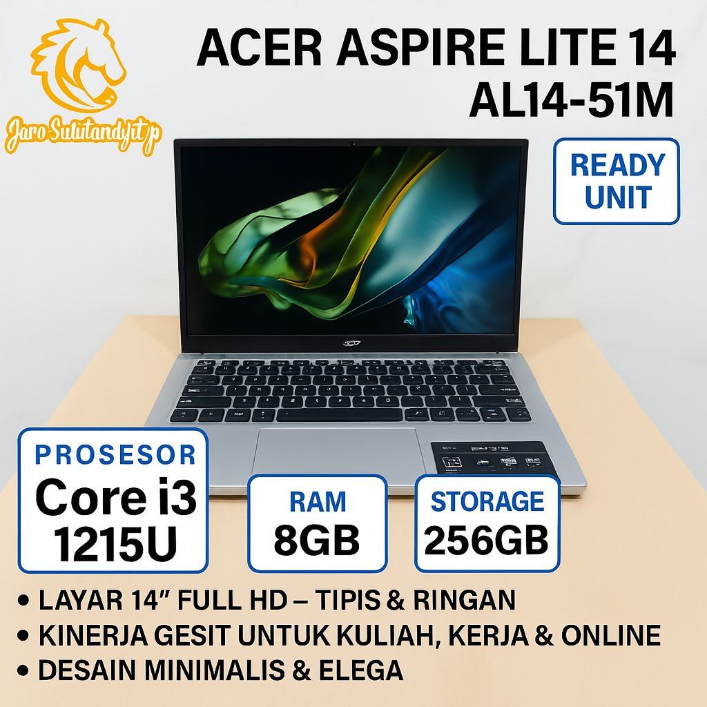 Laptop Acer Aspire AL14-51M Core i3-1215U Ram 8Gb Ssd 256Gb Full HD WIN 11 SCU20939