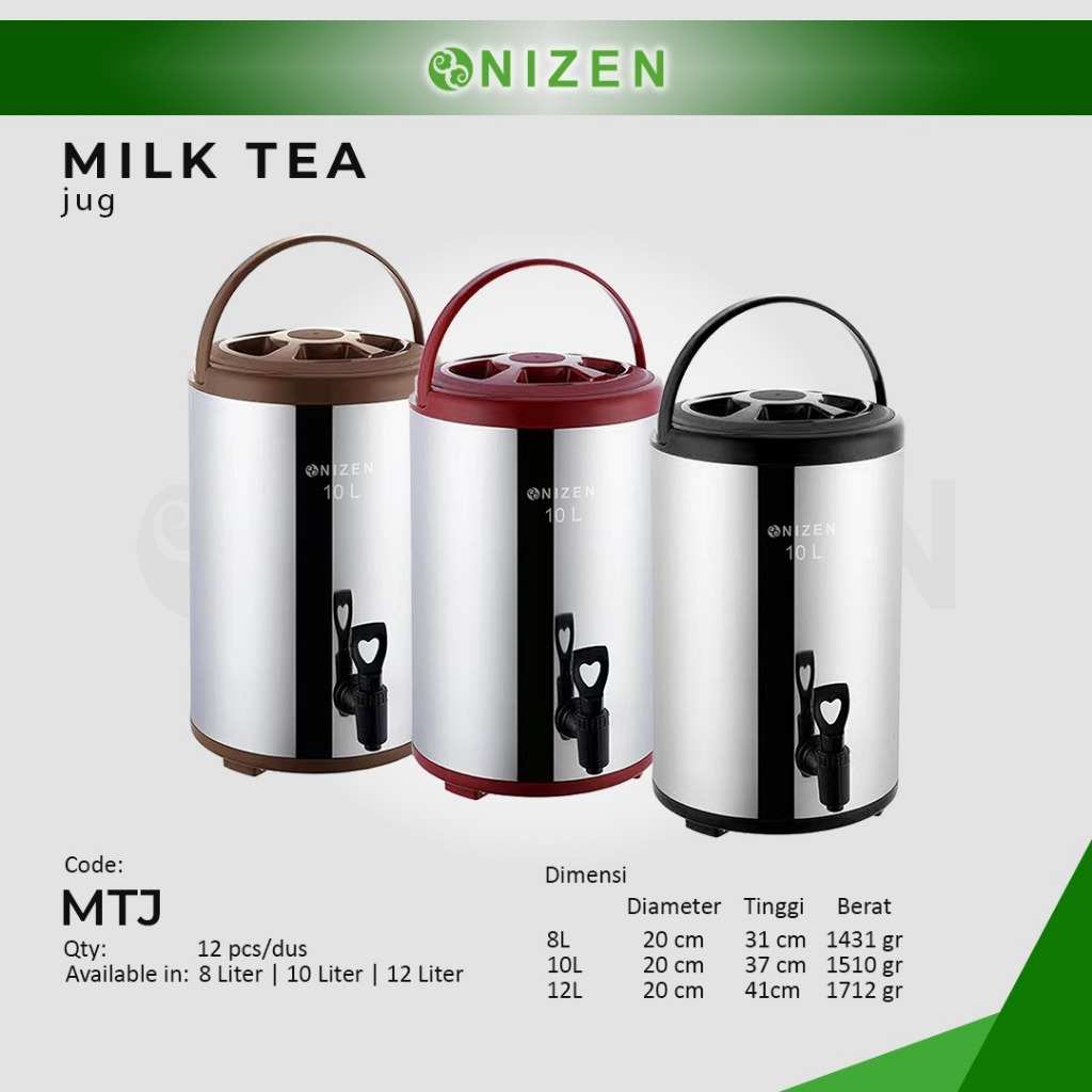 Milk Tank Water tank Jug  Dispenser Air Dispenser Milk Tea Stainless Steel Termos Besar 6L/8L/10L/12