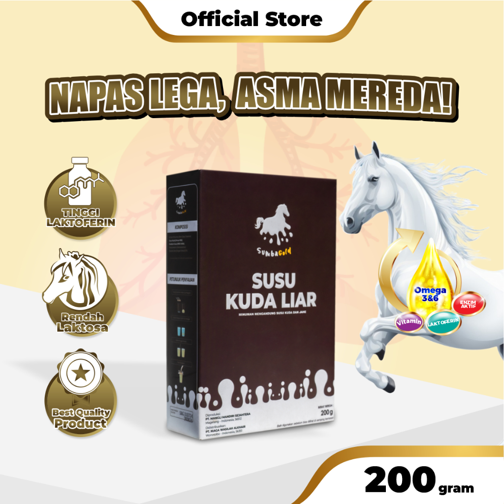 

SumbaGold Susu Kuda Liar Original Solusi Untuk Sesak Napas Bantu Pulihkan Asma dan Sembuhkan Iritasi Saluran Pernapasan