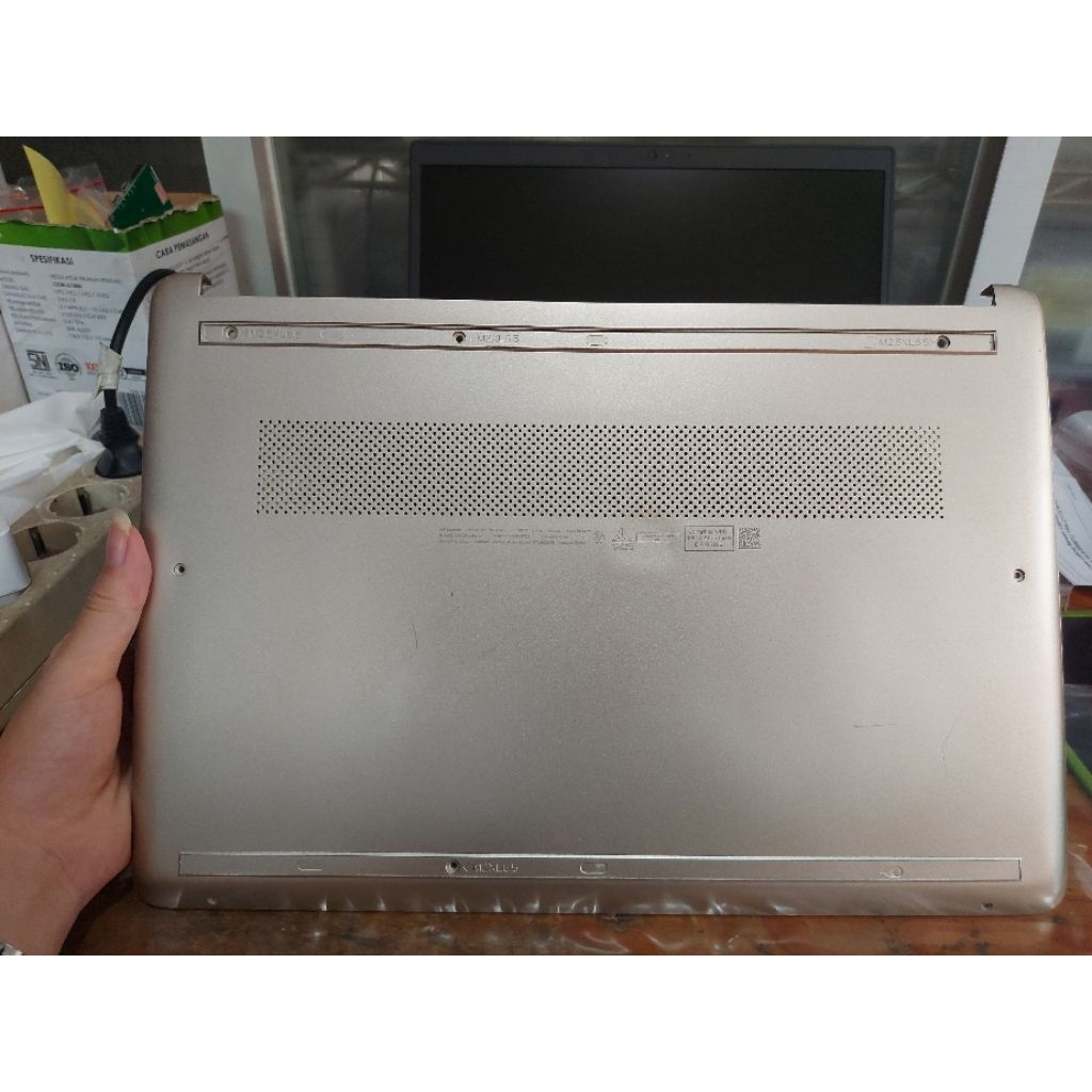 Bottom case casing bawah Laptop HP 14s-FQ 14s-FQ1136AU gold minus karet atas bawah