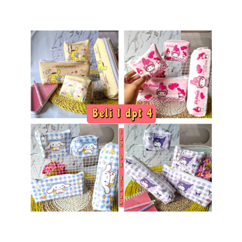 

Tempat pensil (dpt 4) kuromi doraemon karakter kotak alat tulis gantungan kunci bisa untuk dompet uang