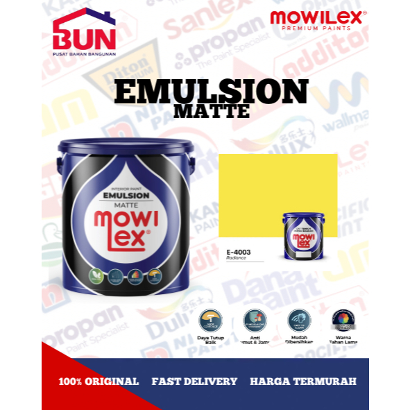 Mowilex Emulsion Cat Tembok Interior 20 Liter - RADIANCE (TINTING)