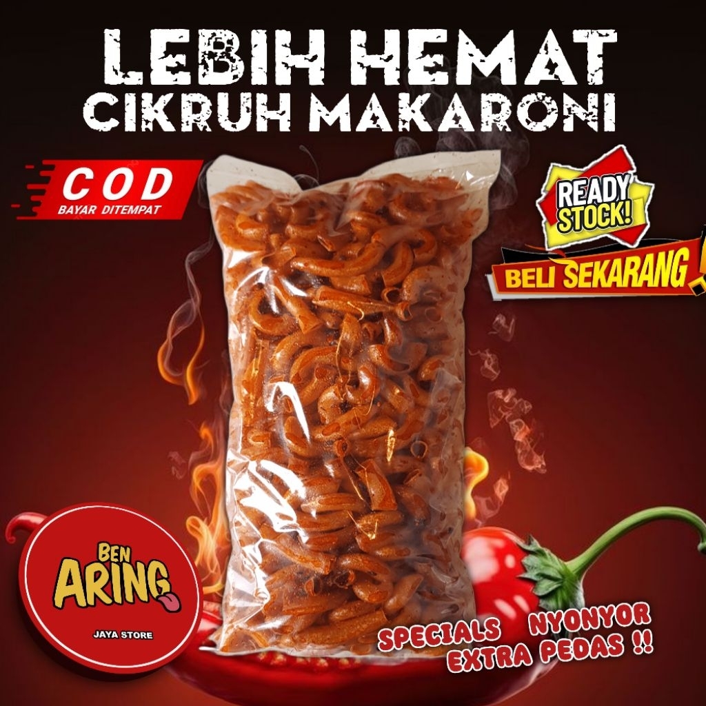 

Makaroni cikruh daun jeruk pedas gurih kriuk 250 gr