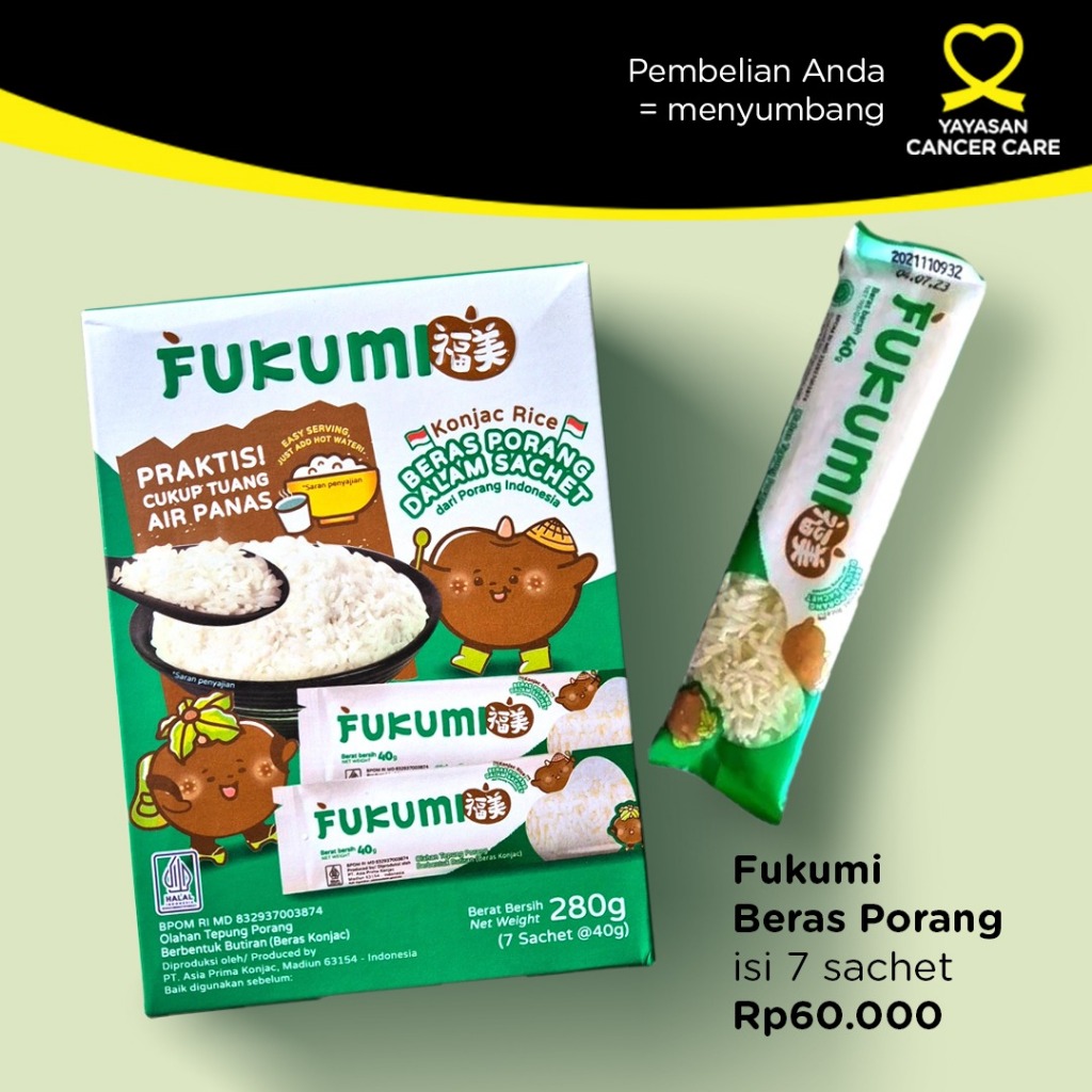 

Fukumi Beras Porang Box Sachet Konjac Rice Cancer Care