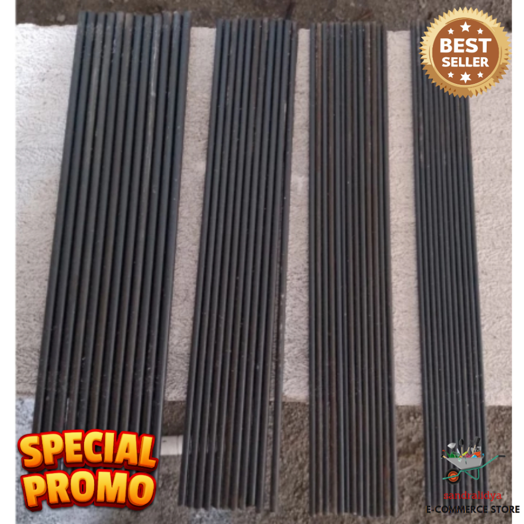 As Baja Hitam As Baja Bintik dan Polos Ukuran 2.5, 3, 3.5, 4, 4.5, 5, 5.5, 6, 7 mm Panjang 1Meter