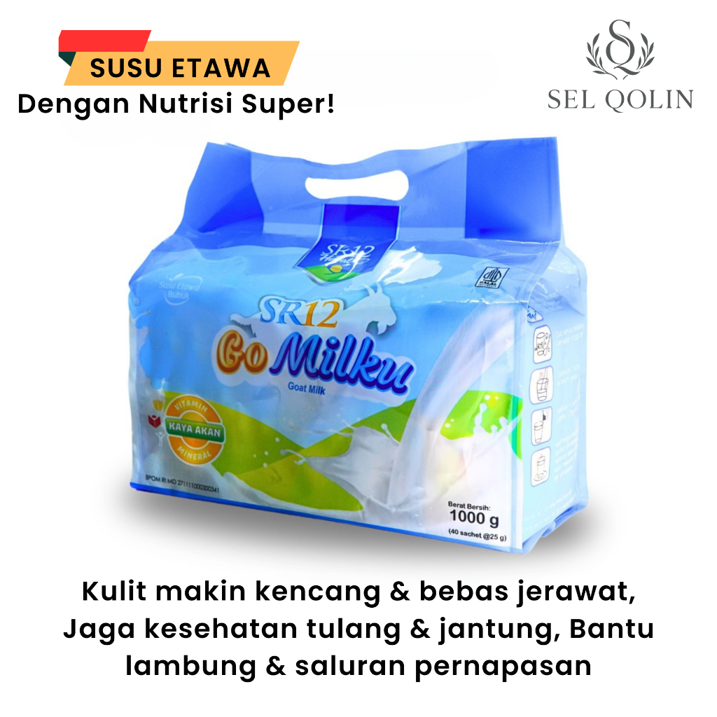 

SR12 Go Milku 40 SACHET SR12 Susu Kambing Etawa Bubuk Susu Kambing Etawa Susu Gomilku