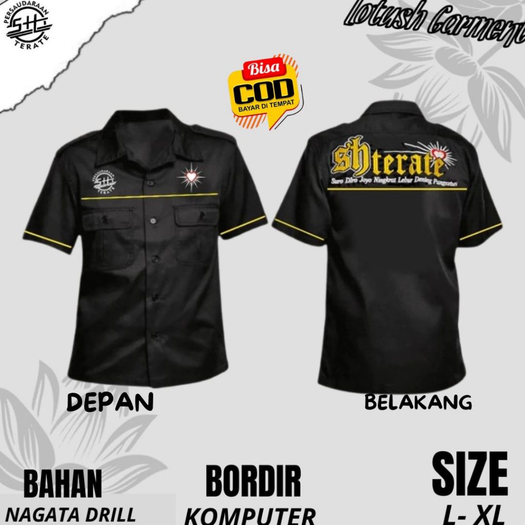 kemeja psht bordir keren - hem pspshtht keren - Kemeja Lengan Pendek - kemeja