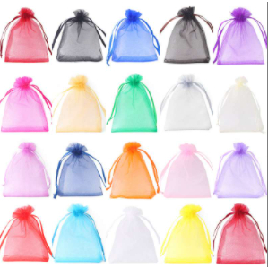 

50pcs Kantong Organza Warna-Warni - Tas Hadiah Pernikahan, Perhiasan & Dekorasi Party - Drawstring Sachet Premium