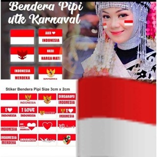 

STIKER BENDERA PIPI pack isi 50 // STIKER MERAH PUTIH