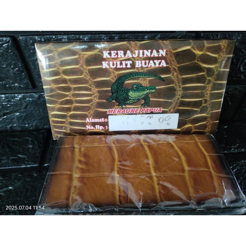 dompet panjang kulit buaya asli papua motif punggung buaya