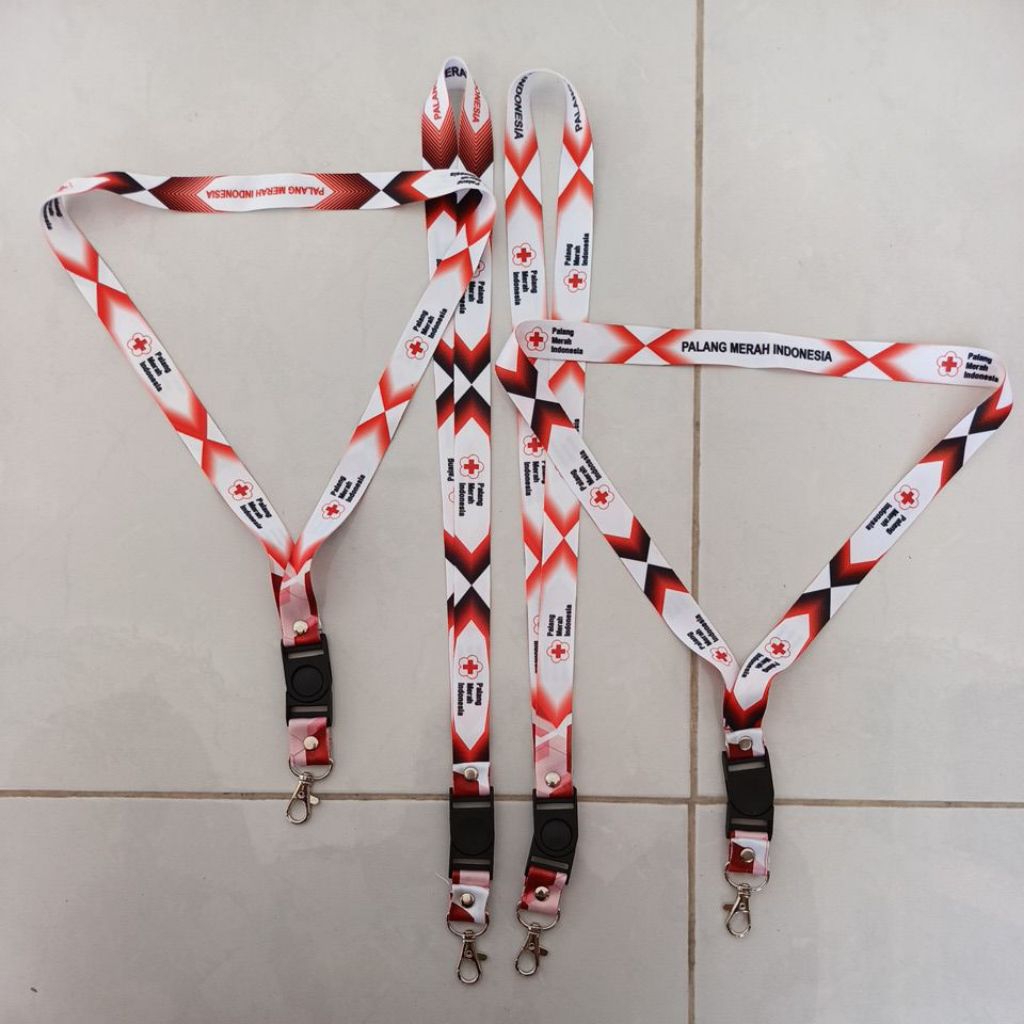 

TALI LANYARD ID CARD PALANG MERAH INDONESIA PMI DESAIN 3 TANPA STOPLER