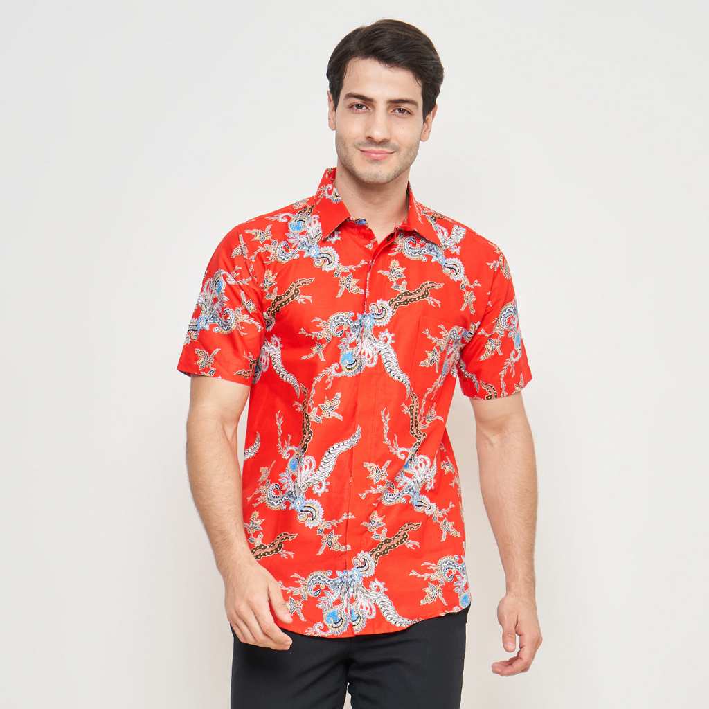 [Krisna Wahyu] Batik Pria Katun Lengan Pendek