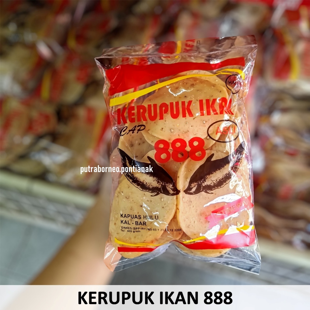 

Kerupuk Ikan Belida Cap 888 / Krupuk Ikan Belidak Lada Hitam Oleh Oleh Khas Pontianak