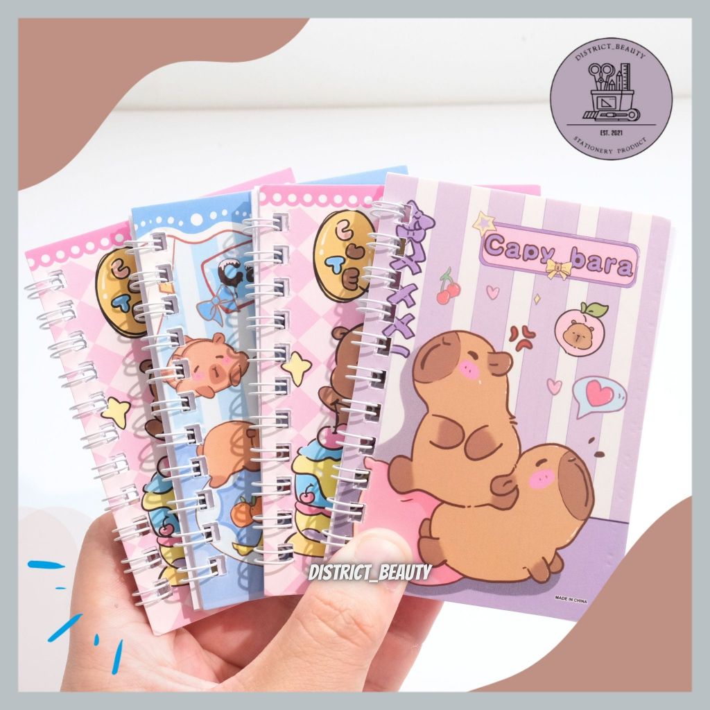 

BUKU TULIS SPIRAL A7 CAPYBARA 1 RENCENG ISI 4 PCS NOTEBOOK BUKU SPIRAL MINI MOTIF CAPYBARA KAPIBARA MEMOPAD MINI TERMURAH