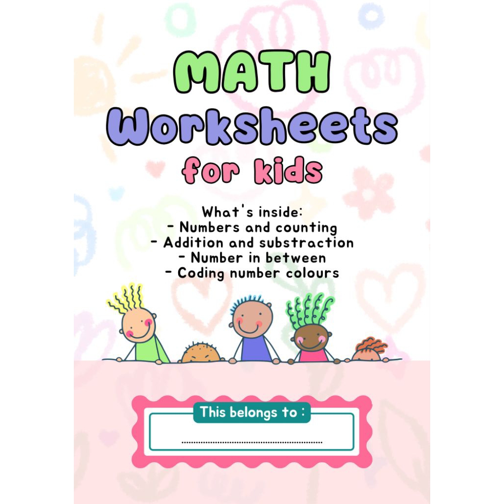 Worksheet / Lembar Kerja anak TK A B Matematika Bahasa English SAINS CETAK / HARDFILE ATAU SOFTFILE.