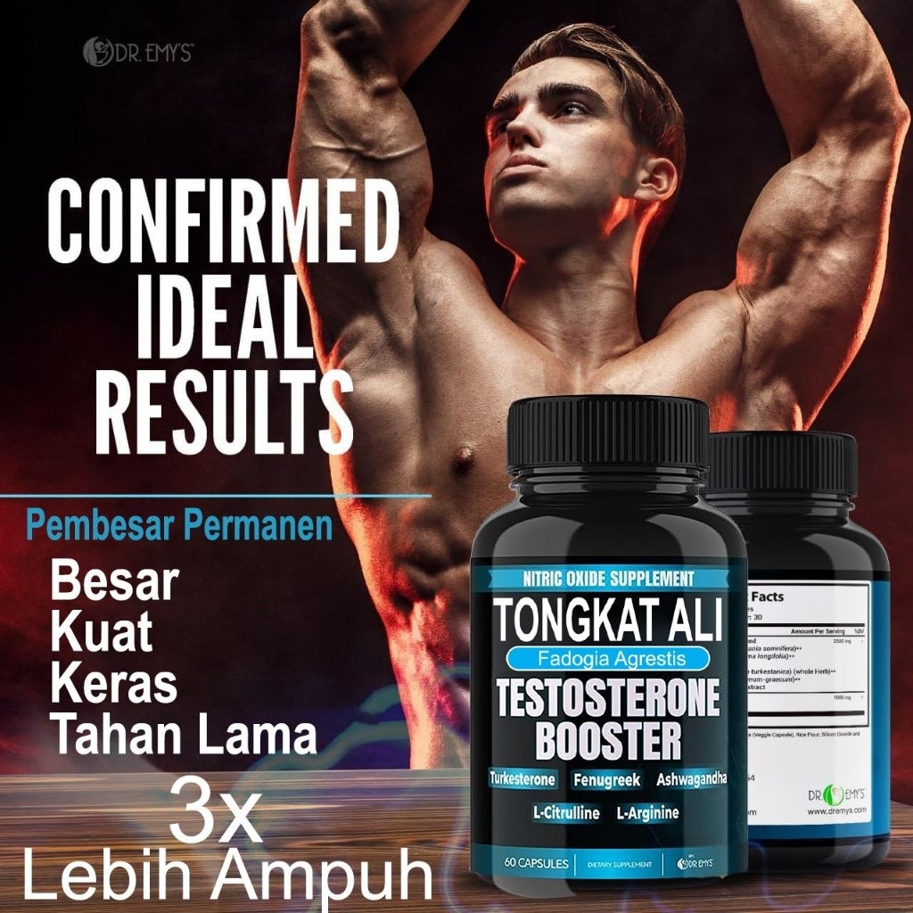 Tongkat Ali USA 🇺🇸 Testosterone Booster Suplemen Obat Kuat Pembesar Herbal Alami Tribulus Terestris 
