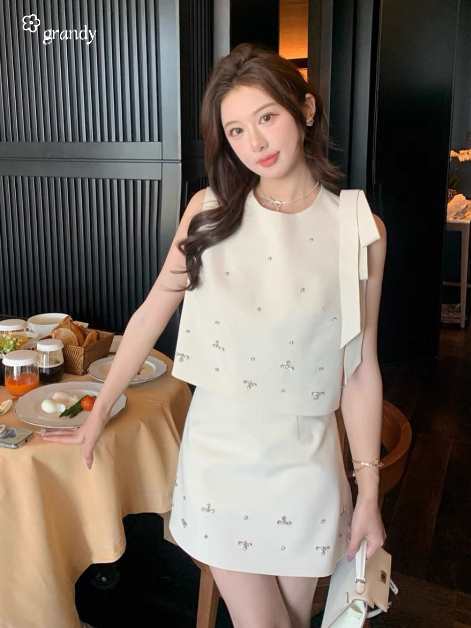 (READY NOW) GRANDY - Luella Set / Atasan Rok Wanita Korean Style