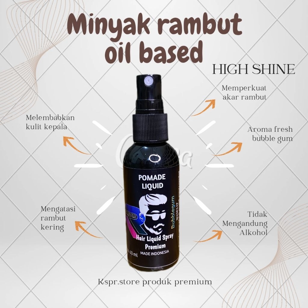 Minyak Rambut Pria Pomade Spray 60ml / Pomade pria / Pomade Parfume / Pomade Semprot / Pomade cair /