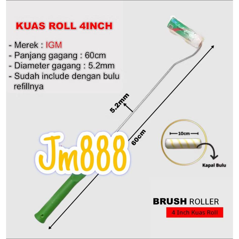 Kuas roll panjang / kuas roll cat kapal mini 4" || kuas roll kuning 6" / kuas roll resin fiber 6" /