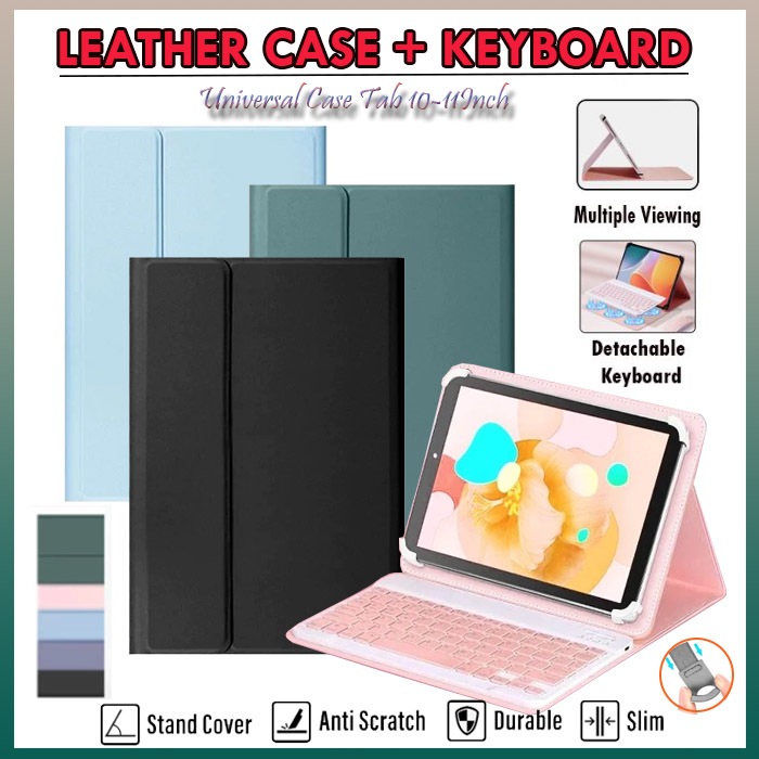 Advan Tab A10 10.1 Inch Flip Cover Case Leather Keyboard Bluetooth Non / Touchpad Trackpad Slim Book