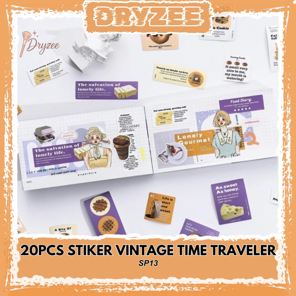 

20 Pcs Stiker Vintage Buat Jurnal Motif Time Traveler- SP13