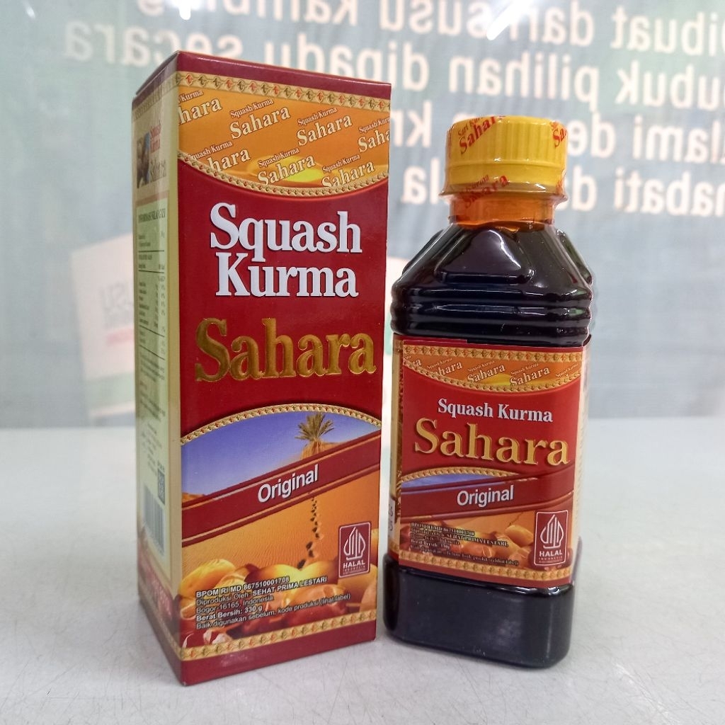 

Squash Sahara Sari Kurma Rasa Original Kemasan Baru Botol Fruity Alami