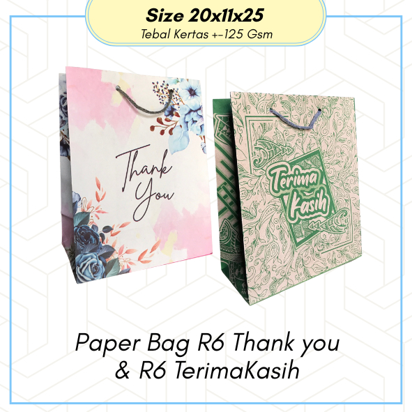 

Paper Bag R6 Thank You Pink & Paper Bag Terimakasih Aesthetic Ukuran 20x11x25 Tas Kado Gift Bag Paperbag Bingkisan Bahan Premium