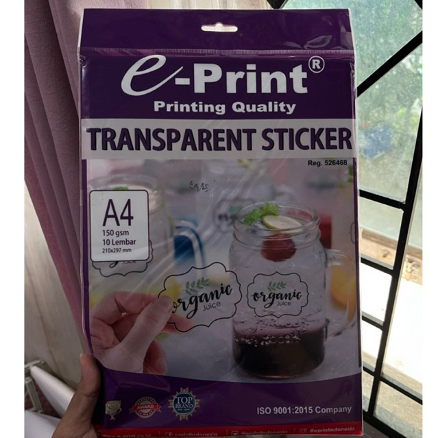 

transparent sticker eprint (10 lembar)