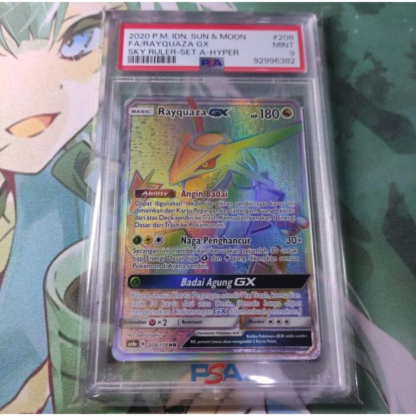 Kartu Pokemon TCG ID Indonesia SM AS4a Rayquaza GX HR PSA 9