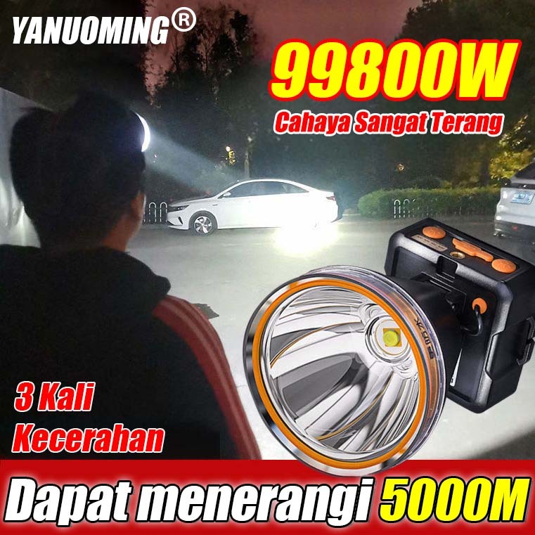 ​​LED Super Hemat YAO MING Senter Led Super Terang Baterai Lithium Berkapasitas Besar Dapat Digunaka