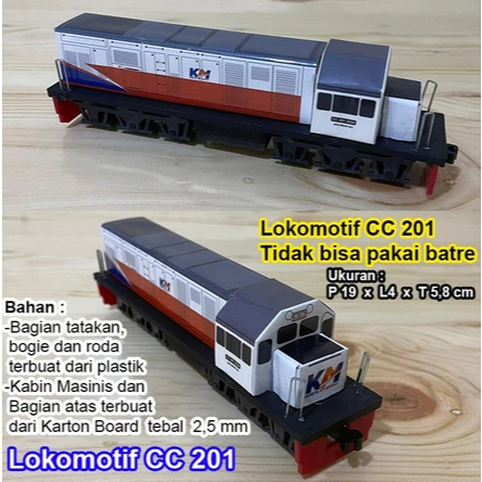 Kereta Lokomotif KAI 201 CC /Mainan Kereta Api Indonesia /Gerbong Lokomotif /Miniatur Kereta Loko